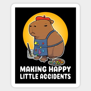 Making happy little accidents Capybara Artist Painter Costume Sticker